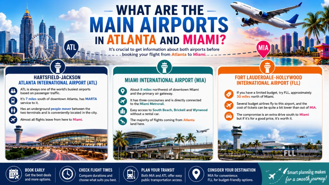 What Are the Main Airports in Atlanta and Miami?