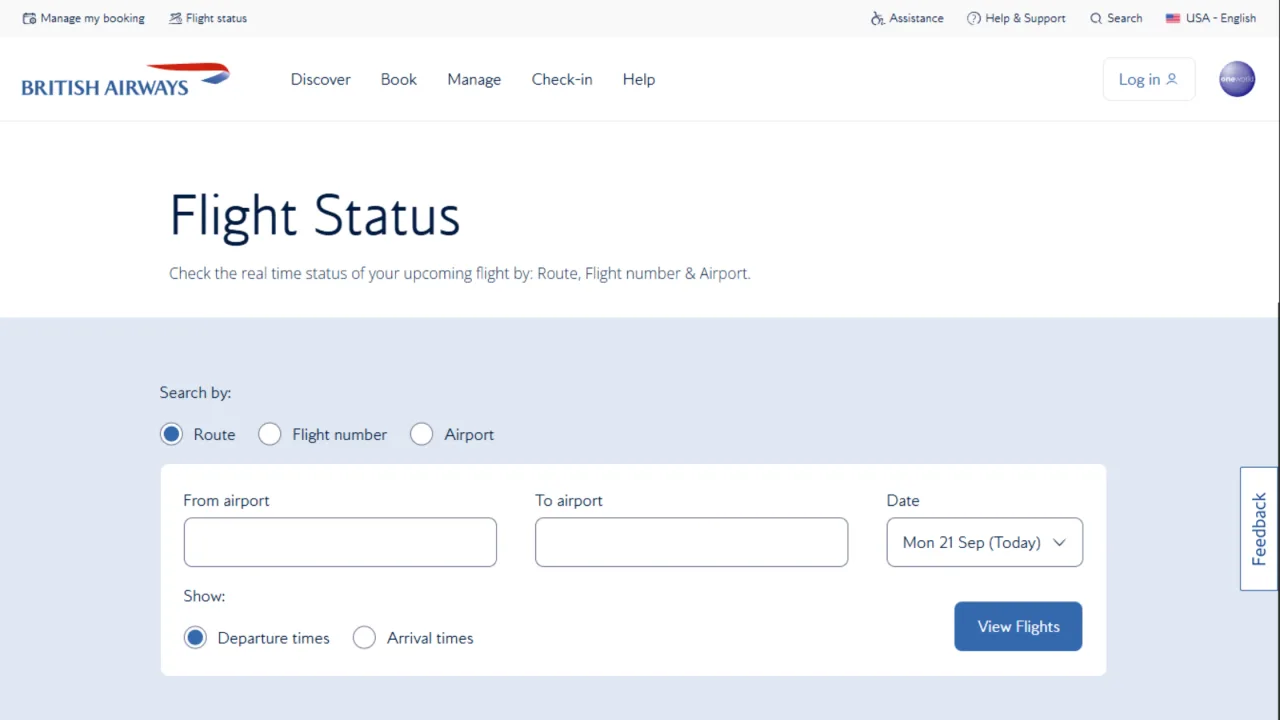 How to track a British Airways flight in real time