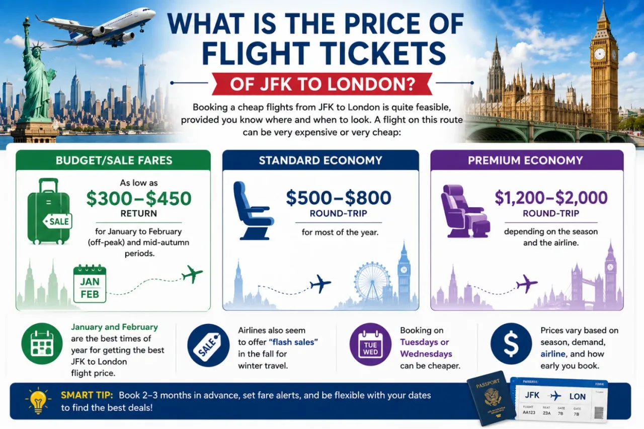What is the Price of Flight Tickets of JFK to London?
