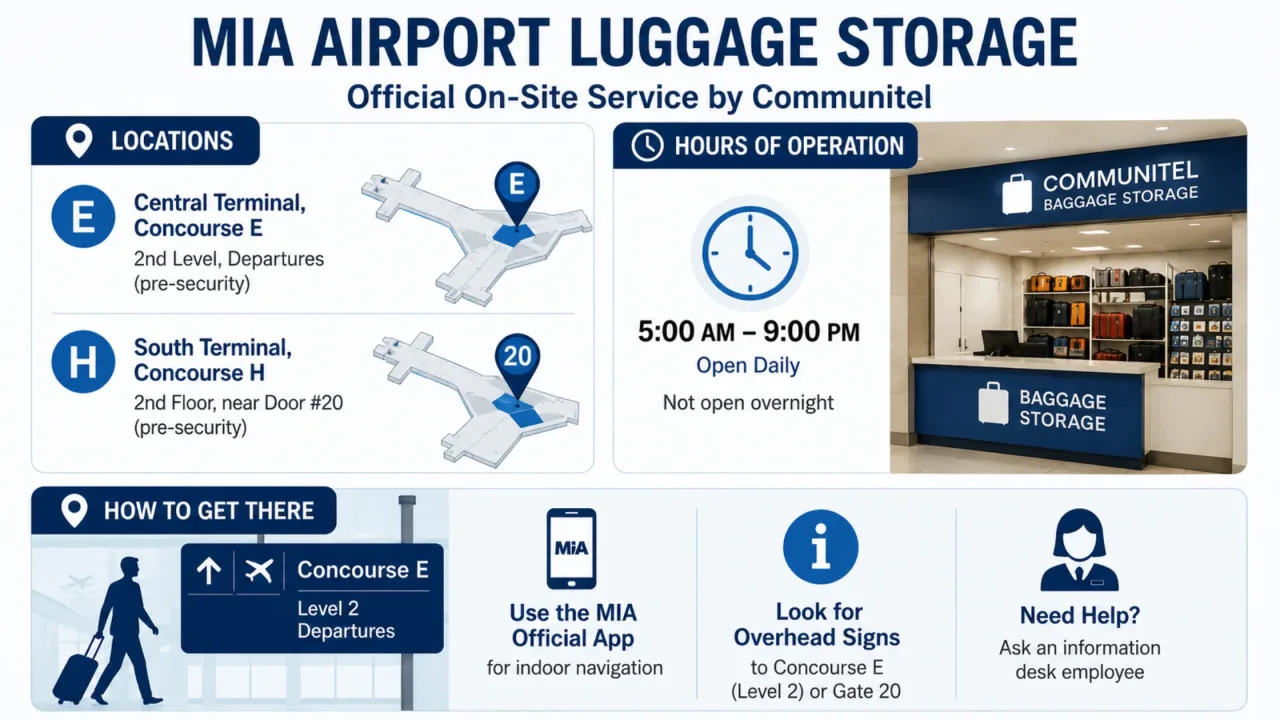 Airport Locker & Storage Options at MIA (On-Site)