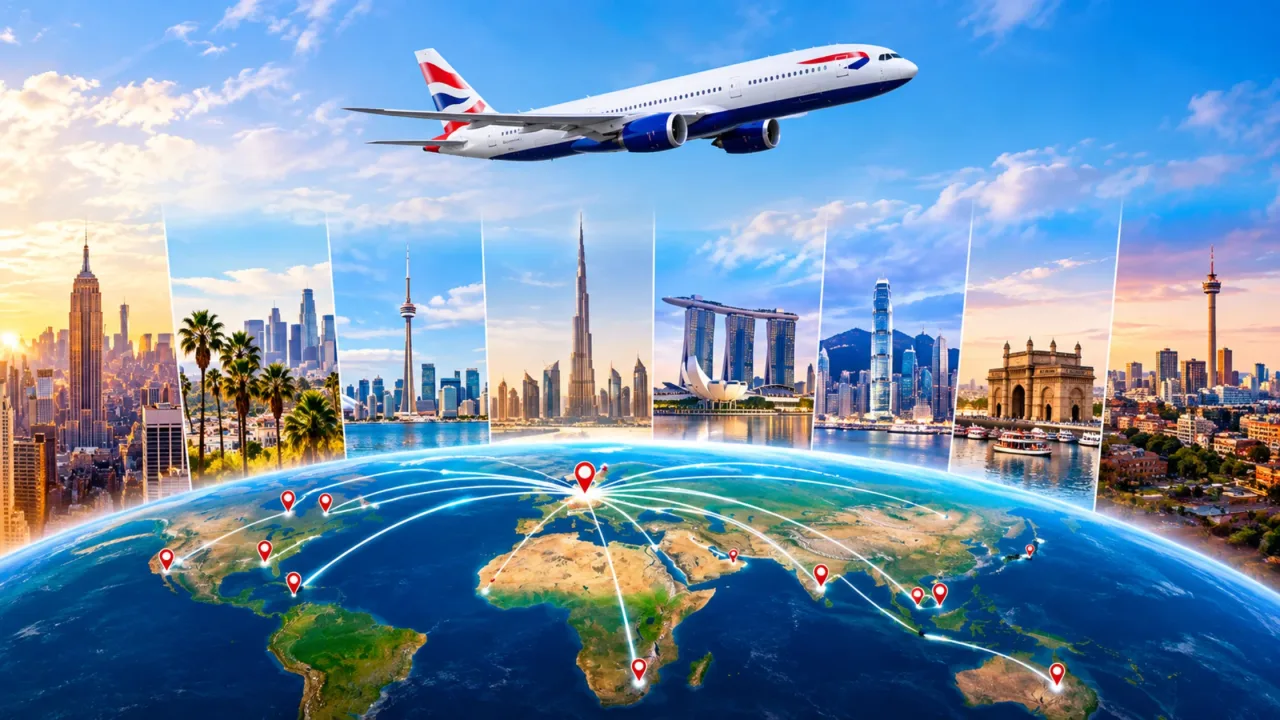 What are the famous routes of British Airways