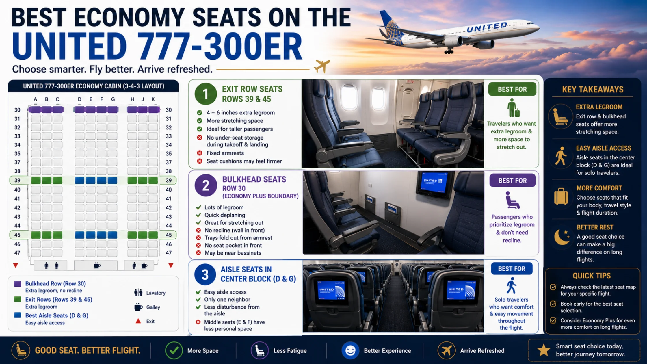 Best Economy Seats on the United 777-300ER