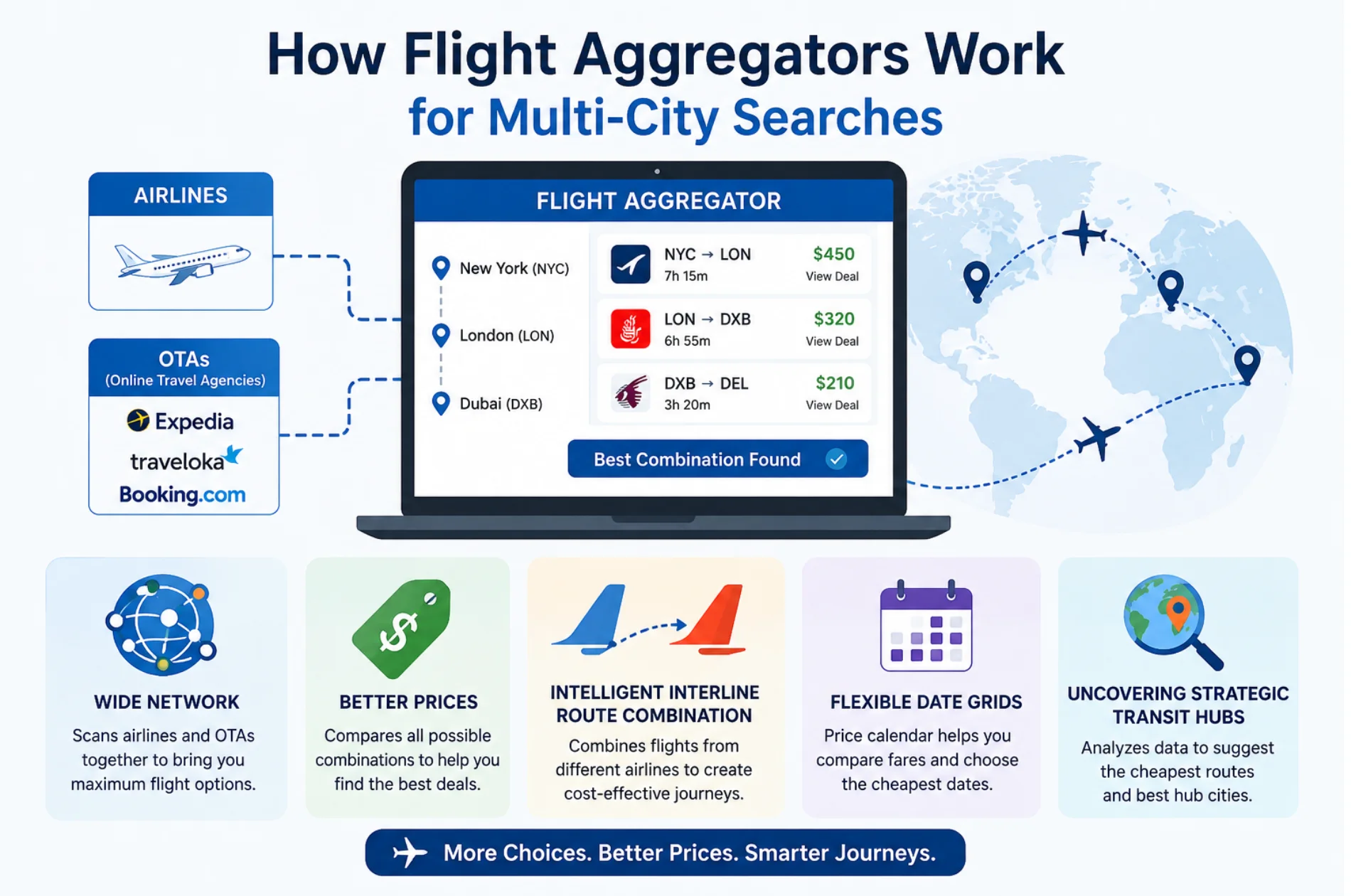 How Do Flight Aggregators Work for Multi-City Searches