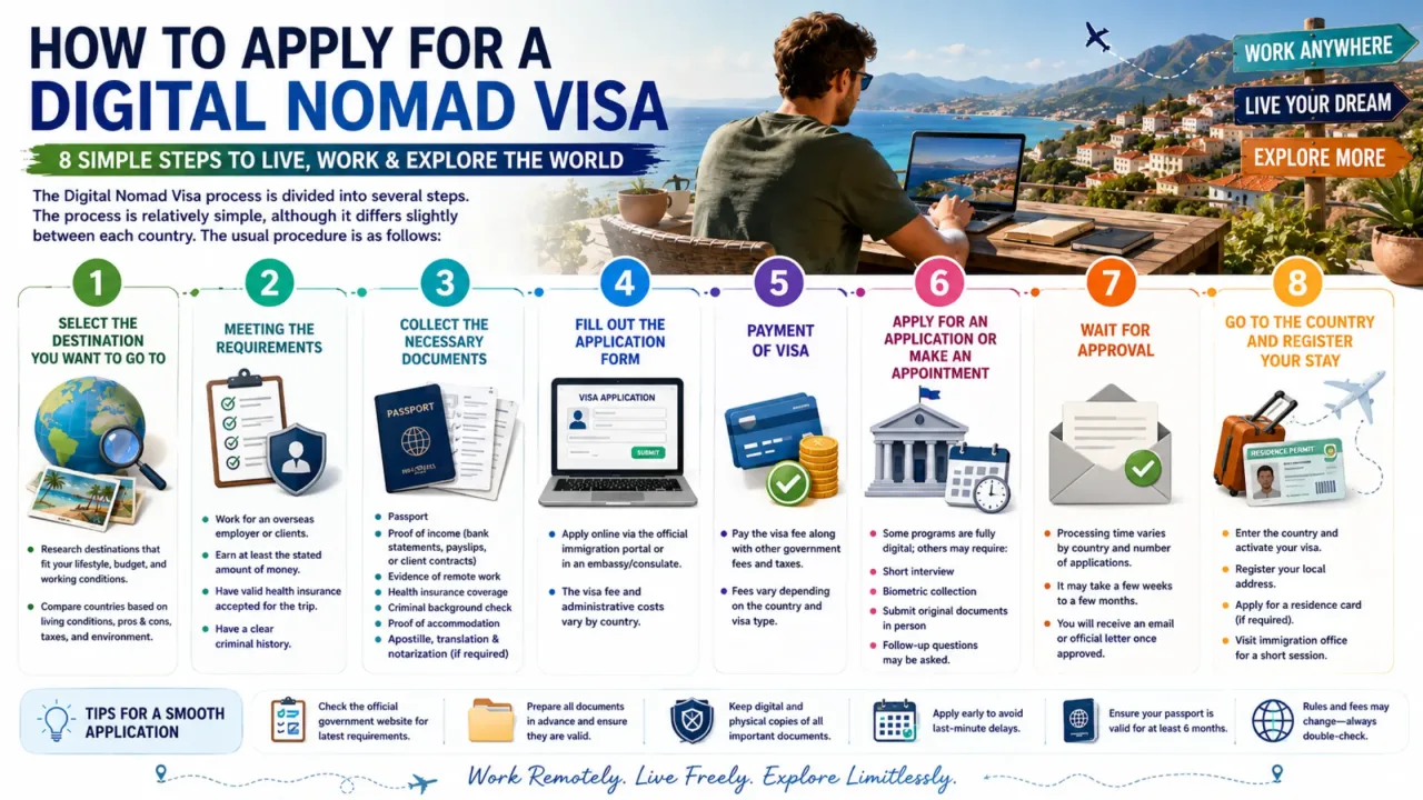 What are the steps to apply for a digital nomad visa?