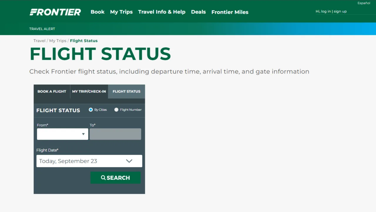 How to check Frontier flight status