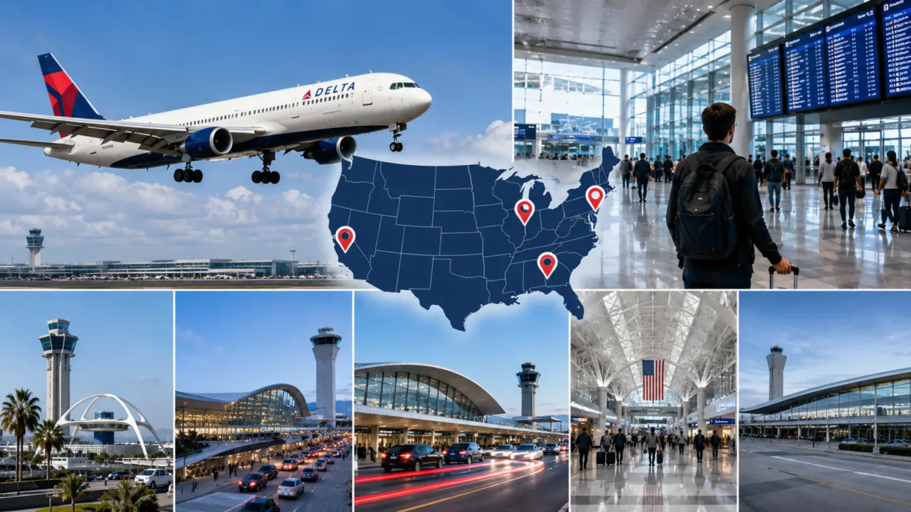 Delta Arrivals at Major U.S. Airports