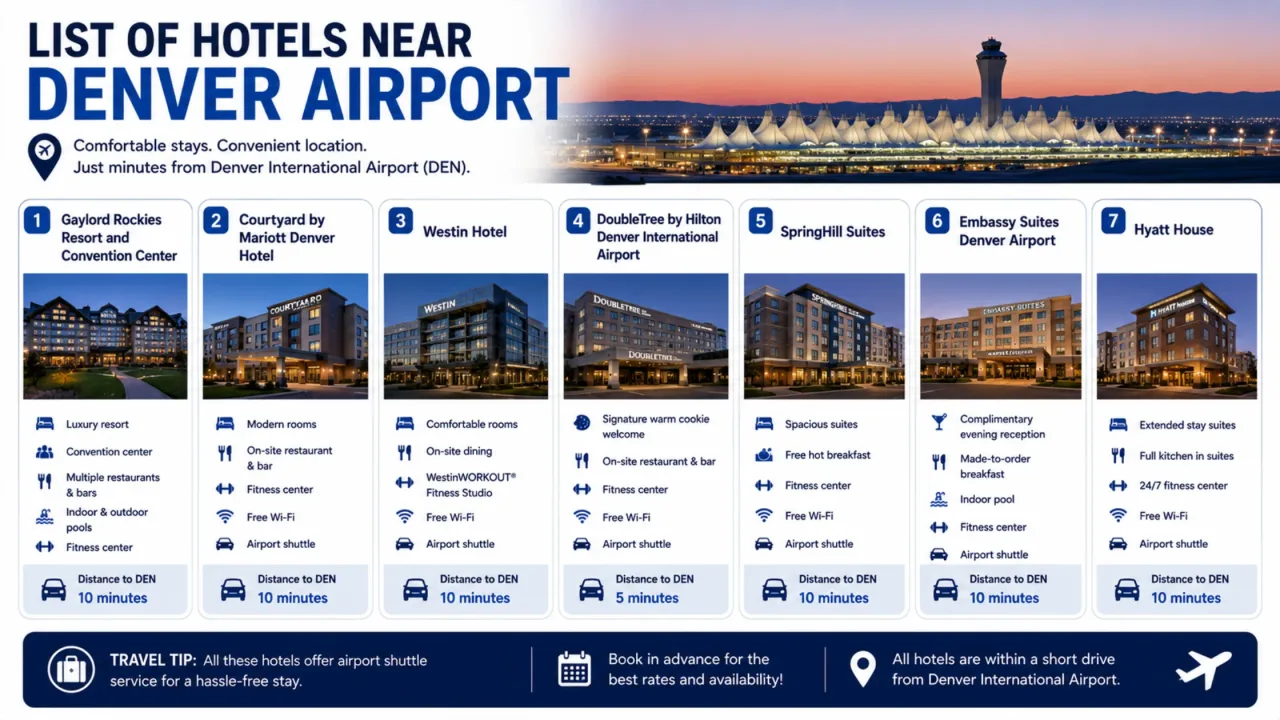 List of hotels near the Denver airport