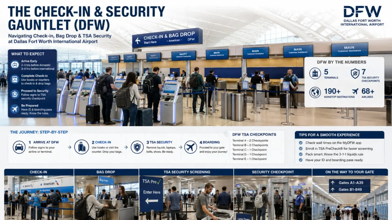 The Check-in & Security Gauntlet