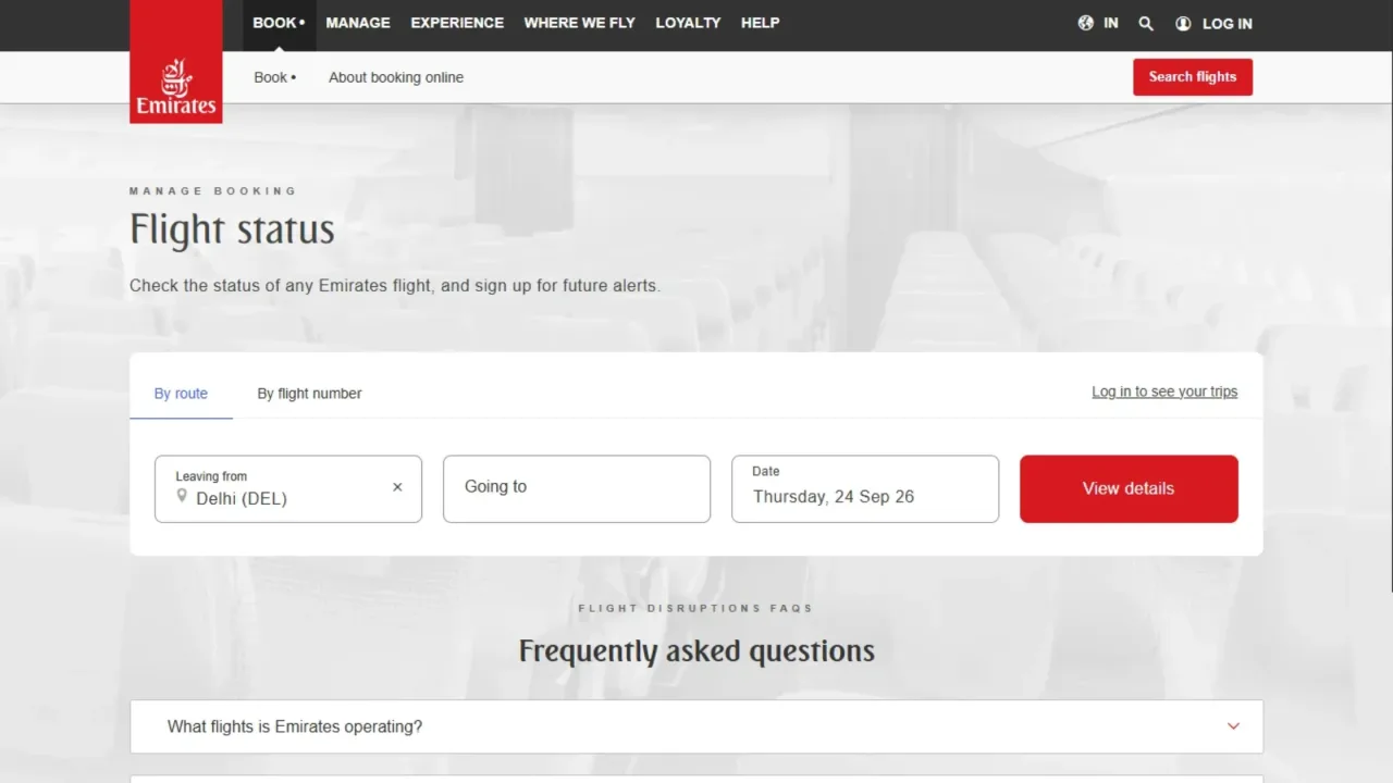 Emirates flight status