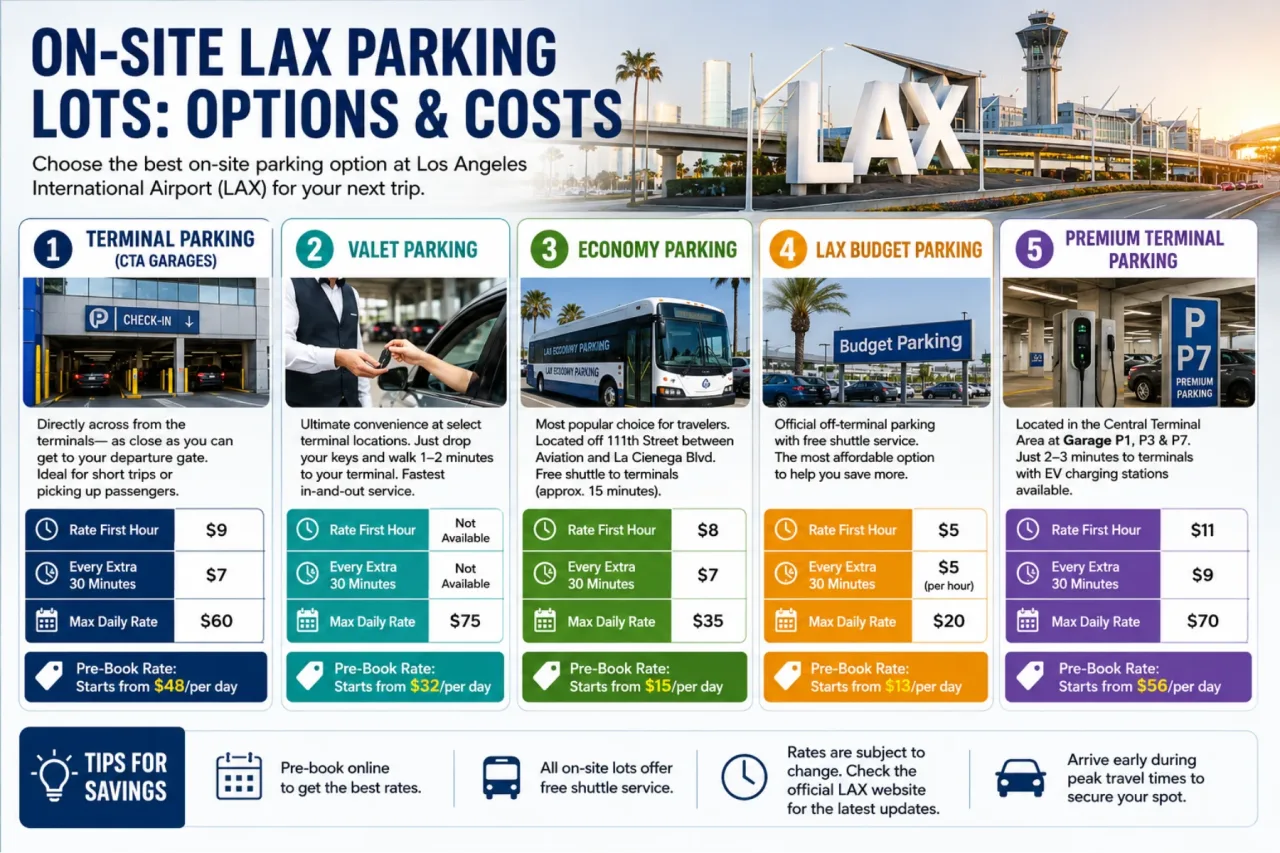 On-Site LAX long term parking rates​ & options